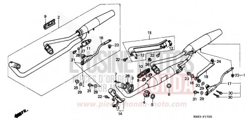 EXHAUST MUFFLER VT600CT de 1996